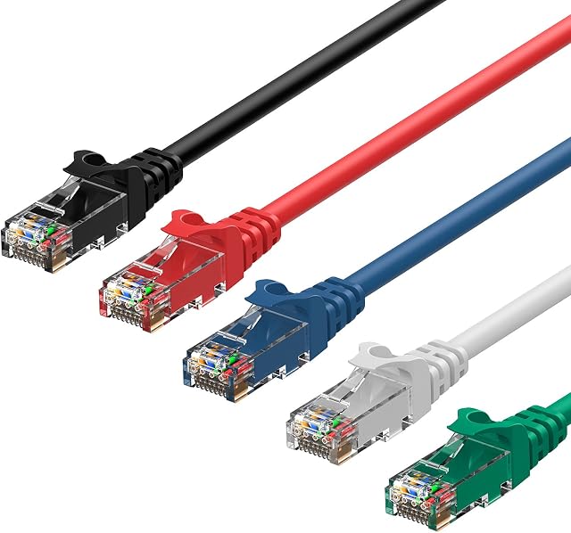 Rankie Cat 6 Ethernet gigabyte Lan network patch cable (RJ45) 1,000Mbps 5-Farben Combo 1.5m