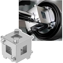 Car Cube Brake Caliper Compression Tool with 3/8 Inch Square Drive,Steel 6 Side Rear Brake Caliper Tool for Piston Adjustment,Multi-Function Disc Rear Calipers Piston Tools