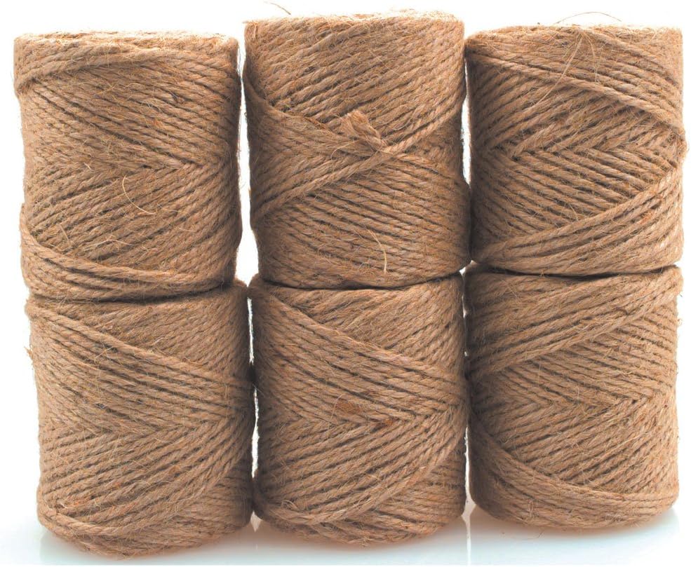 A.M. Leonard Nursery Jute Twine 3-ply, 6 Spools, 219 Feet Per Spool (Natural)