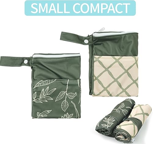 Miniatura 5 de 2 bolsas húmedas impermeables, reutilizables, para artículos húmedos y secos, con dos bolsillos con cremallera, para viajes, playa, piscina