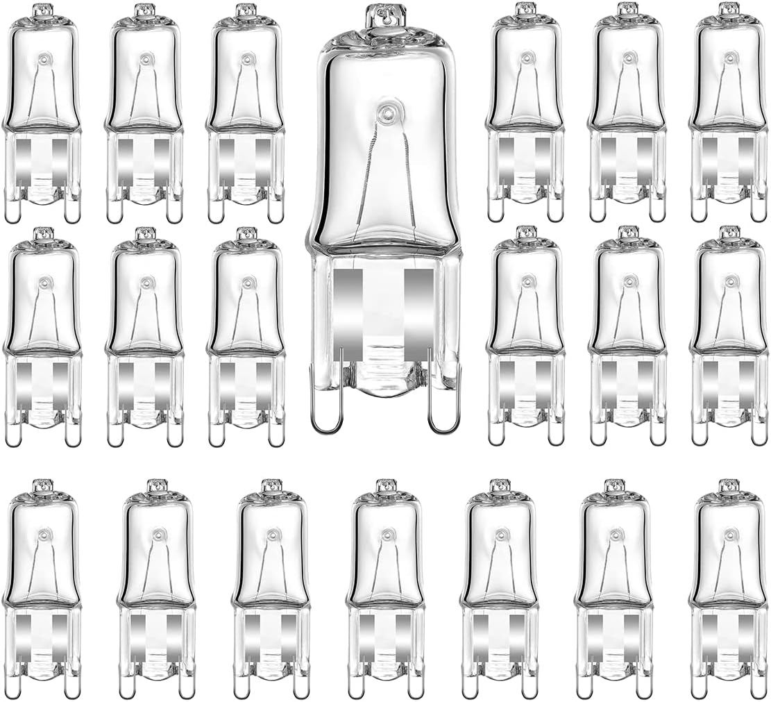 20 Pcs G9 Halogen Light Bulbs, 42W Dimmable G9 Oven Light Bulbs, 2800K Warm White BigaMart