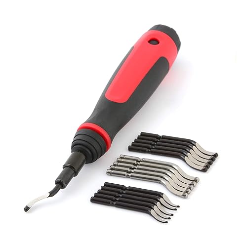 AFA Tooling - Herramienta de desbarbado extensible de largo alcance con 16 cuchillas giratorias de acero de alta velocidad surtidas  Funciona en