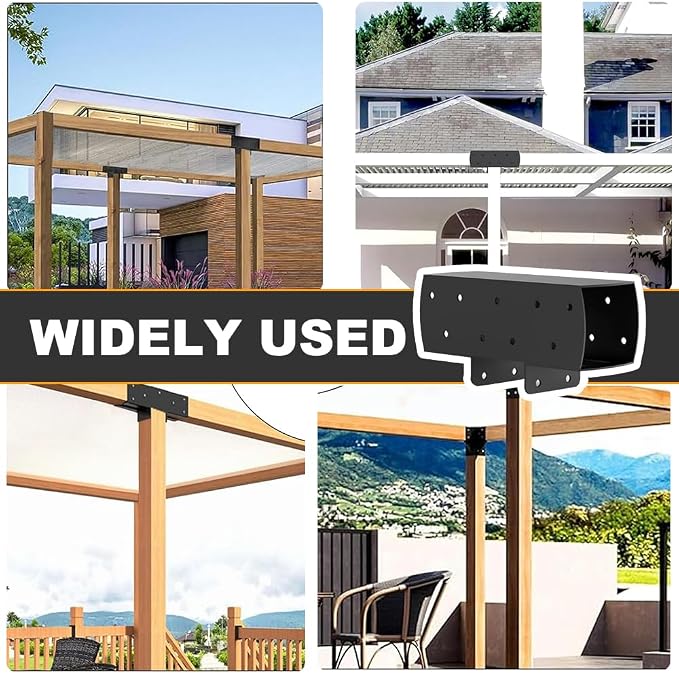 Conector para poste 4x4, paquete de 2 unidades, soportes para pérgola de 3 vías miniatura 7