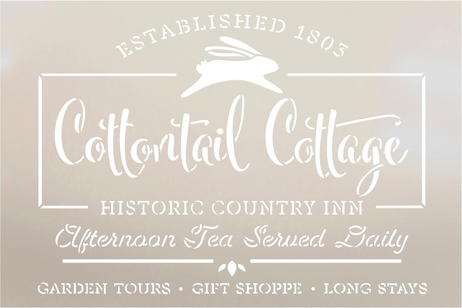 Cottontail Cottage Stencil by StudioR12 | Craft DIY Spring Home Decor | Paint Easter Wood Sign | Reusable Mylar Template | Select Size (18 inches x 12 inches)