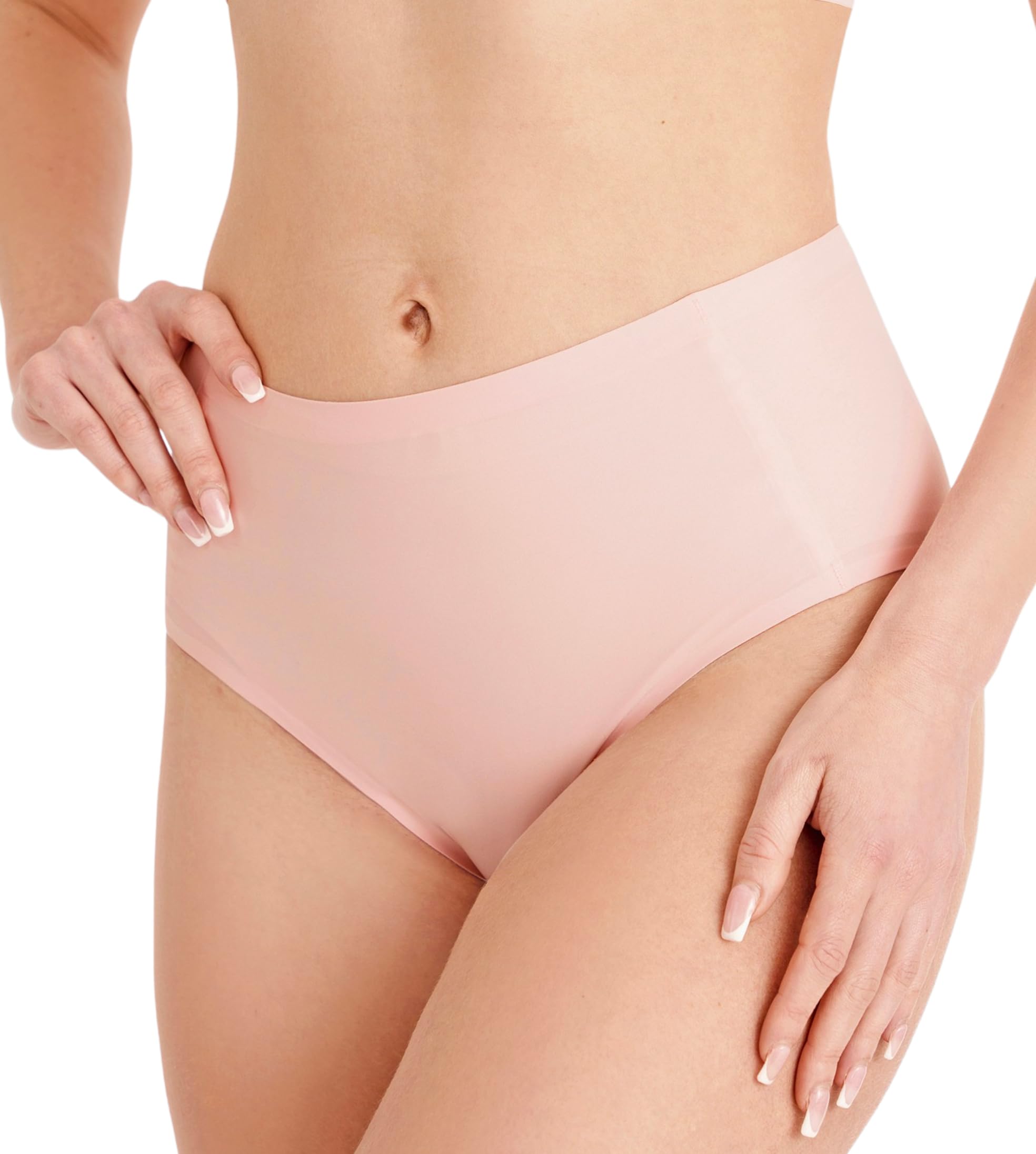 Conturve Women's Blush Pink High Waist Seamless Bonded Brief Underwear - Tummy Control Shapewear, Ultimate Comfort & Support For Everyday Wear (Uk, Alpha, M, Regular, Regular, )