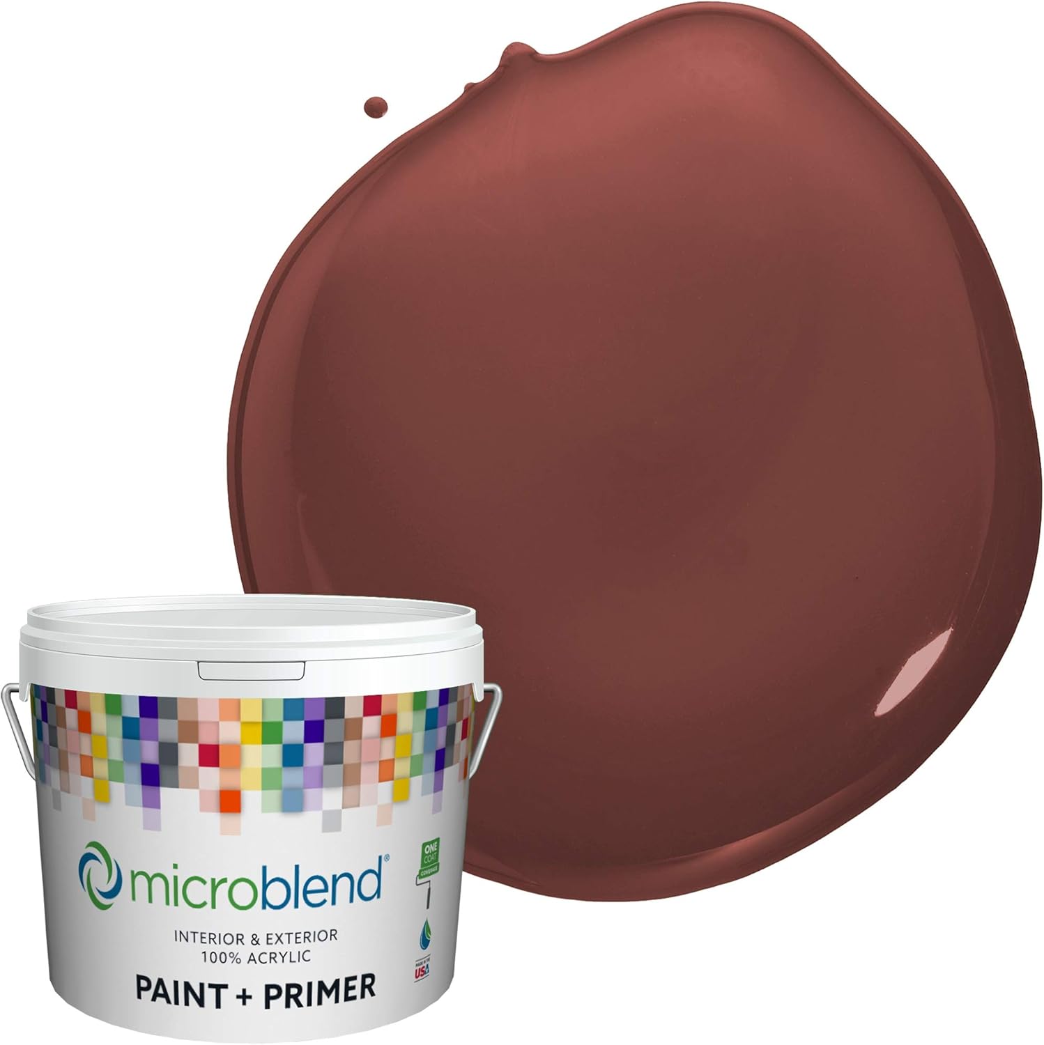 New Product Microblend Interior Paint and Primer - Maroon/Red Jasper, Semi-gloss Sheen, 2 Gallon, Premium Quality, High Hide, Low VOC, Washable, Microblend Reds Family Super Sale 🛒 Microblend Interior Paint and Primer - Maroon/Red Jasper, Semi-gloss Sheen, 2 Gallon, Premium Quality, High Hide, Low VOC, Washable, Microblend Reds Family