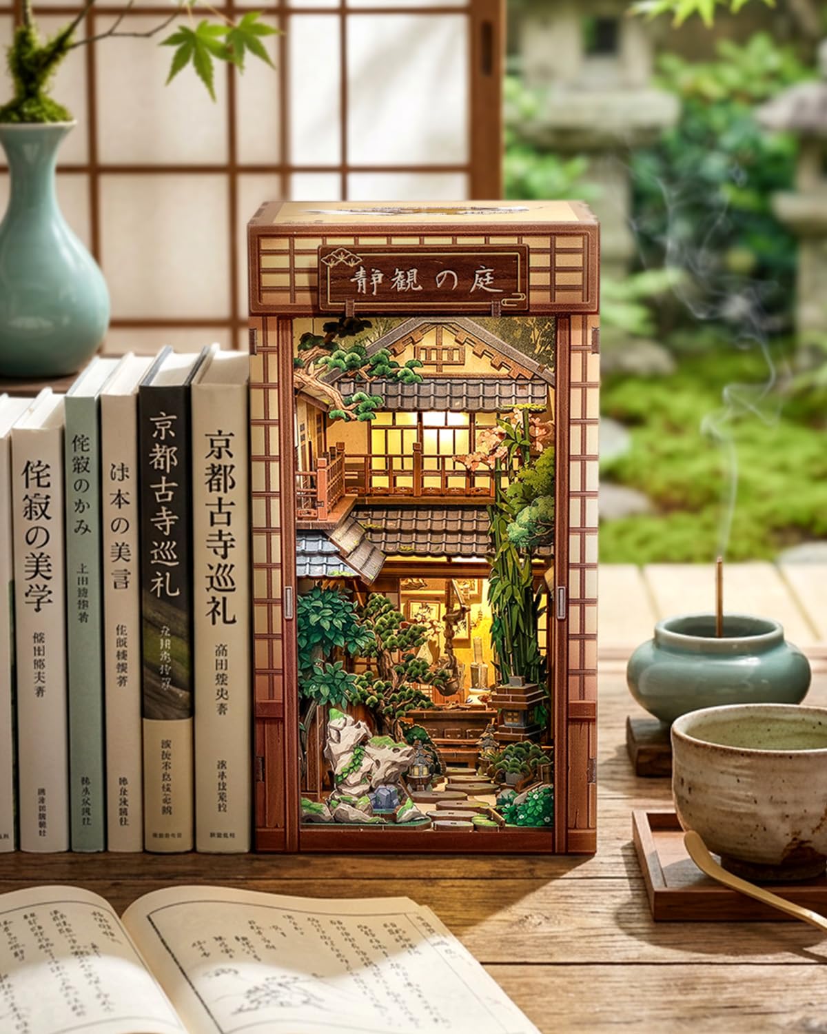 CUTEBEE Book Nook Zen – Jardin Japonais 3D Adulte (Serene Courtyard)