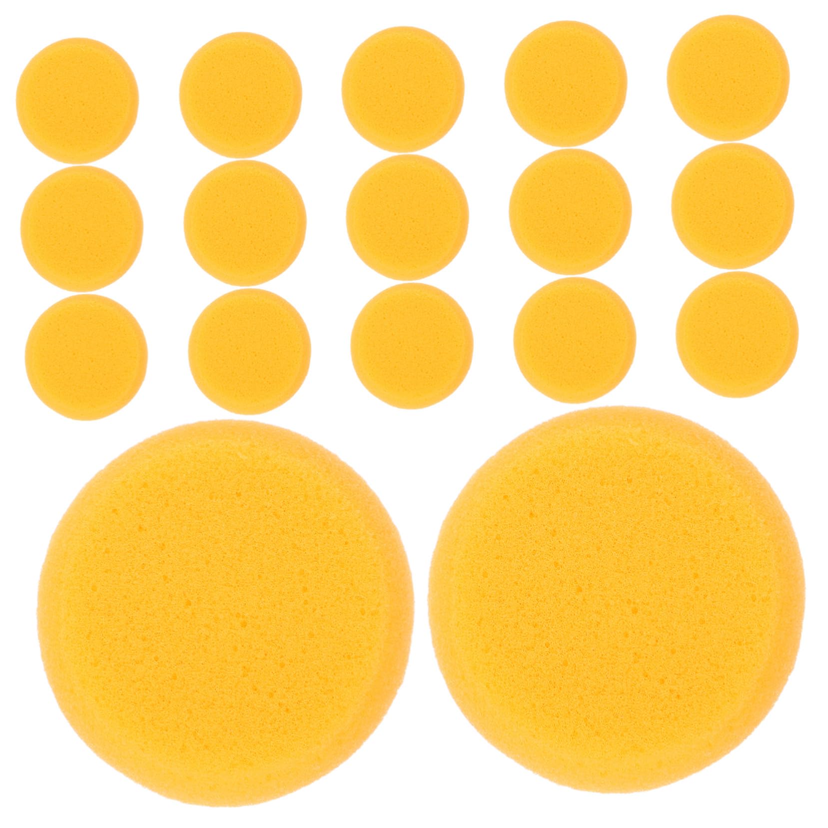 PRETYZOOM 80 Piezas Esponjas de Celulosa para Cocina Absorbentes y Reutilizables Esponjas Redondas de Textura de Panal Suaves y No para Limpieza de Cocina Baño y Coches Color Amarillo