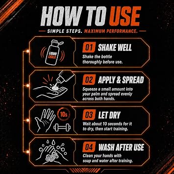 Liquid Chalk, Mess-Free Gym Chalk, Strong Grip & Long-Lasting