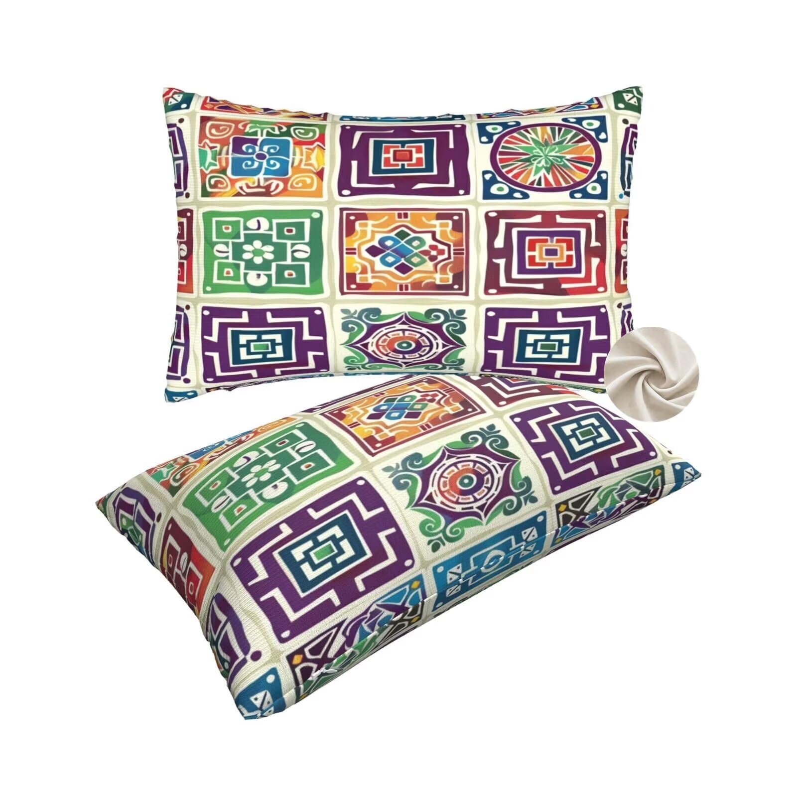 Taies d'oreillers 60x80 cm de style national pour un lit deco