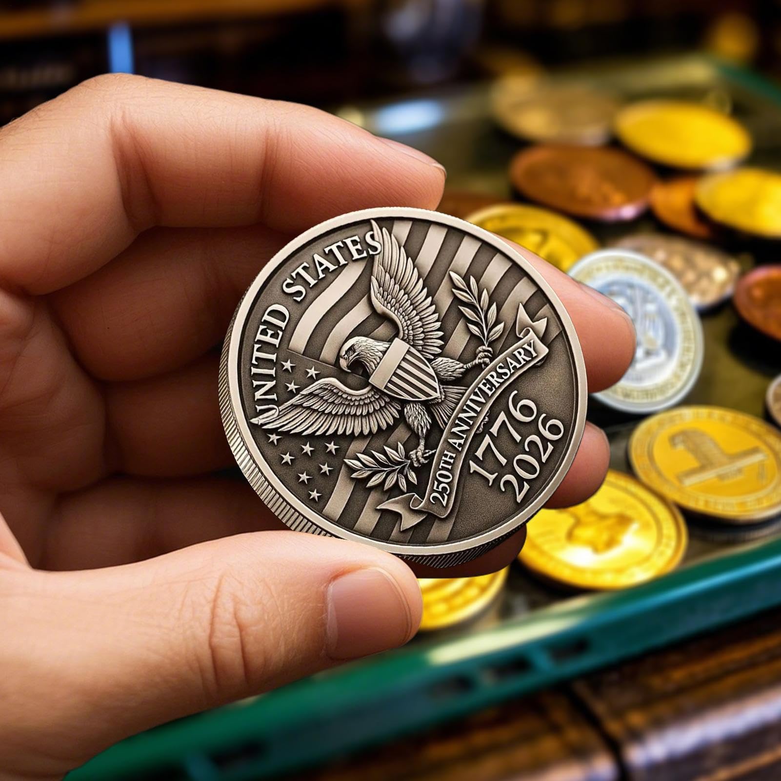 Challenge Coin - Coin commémoratif à Collectionner, Prix vétéran Artistique | Pièce de Monnaie Militaire Historique pour Les Amateurs, Cadeaux de, Souvenirs d'anniversaire, Hommage commémorati