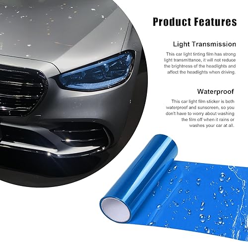 Vista 30 de Película de tinte para automóvil de 12 y 48 pulgadas, faros delanteros brillantes de camaleón, luces traseras antiniebla con apretar y cortar, rollo