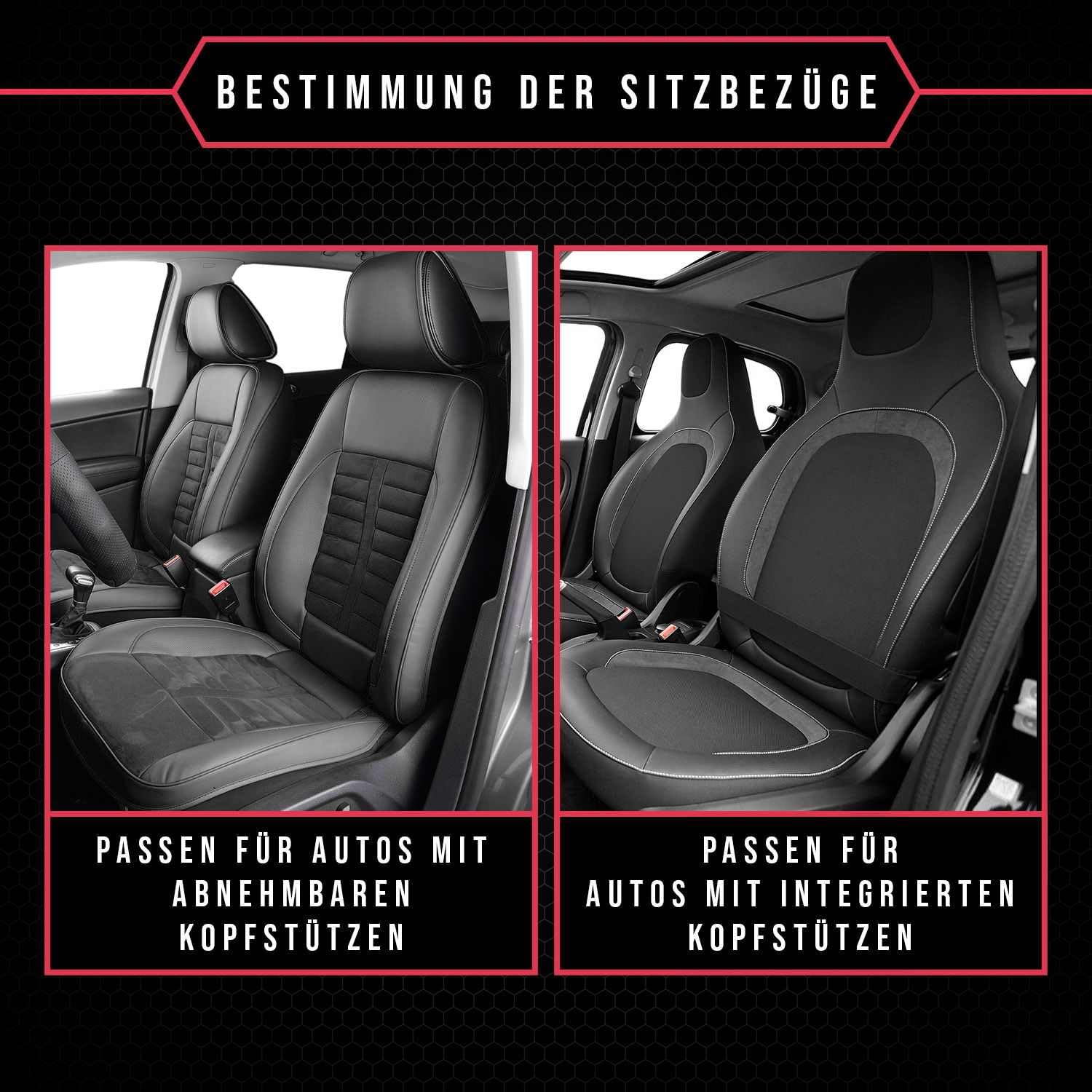 Sitzauflage Auto Vordersitze Autositzmatte Wasserdicht Autositzbezug Fahrersitz Universal Sitzschutz Velours Schwarz für Airbag geeignet 1 Autositz Vorne