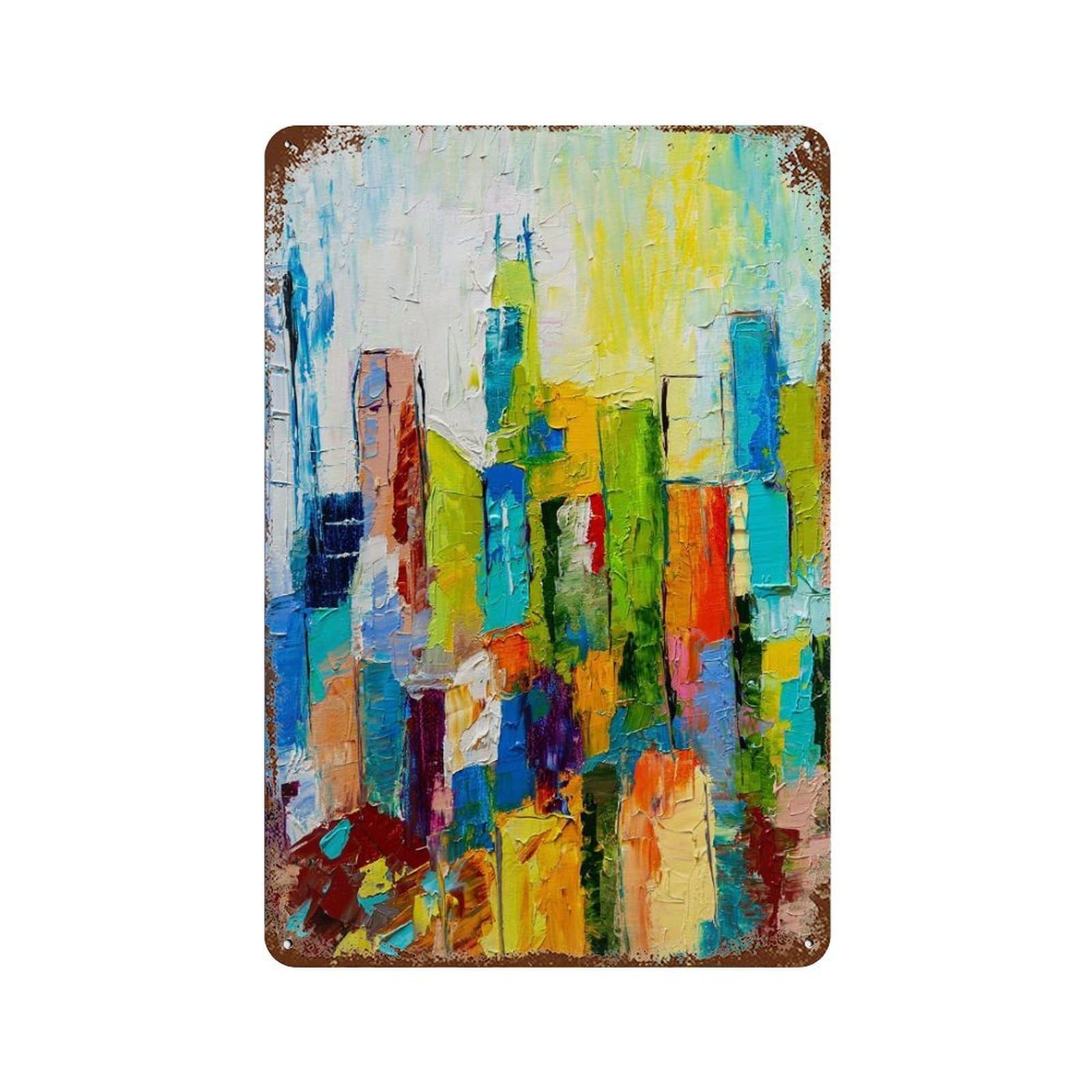 Garage Style SunNY Distressed Metal Wall Sign 11.8"x7.9", Rustic Home Decor for Bar And Workshop