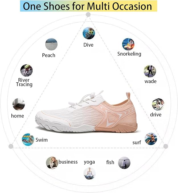Hike Barefoot Shoes for Womens Mens,Pro Water Footwear Wide Toe Box Non-Slip Unisex Shoes,Breathable Mesh Upper Outdoor Athletic Hiking Walking Running Foot Wear