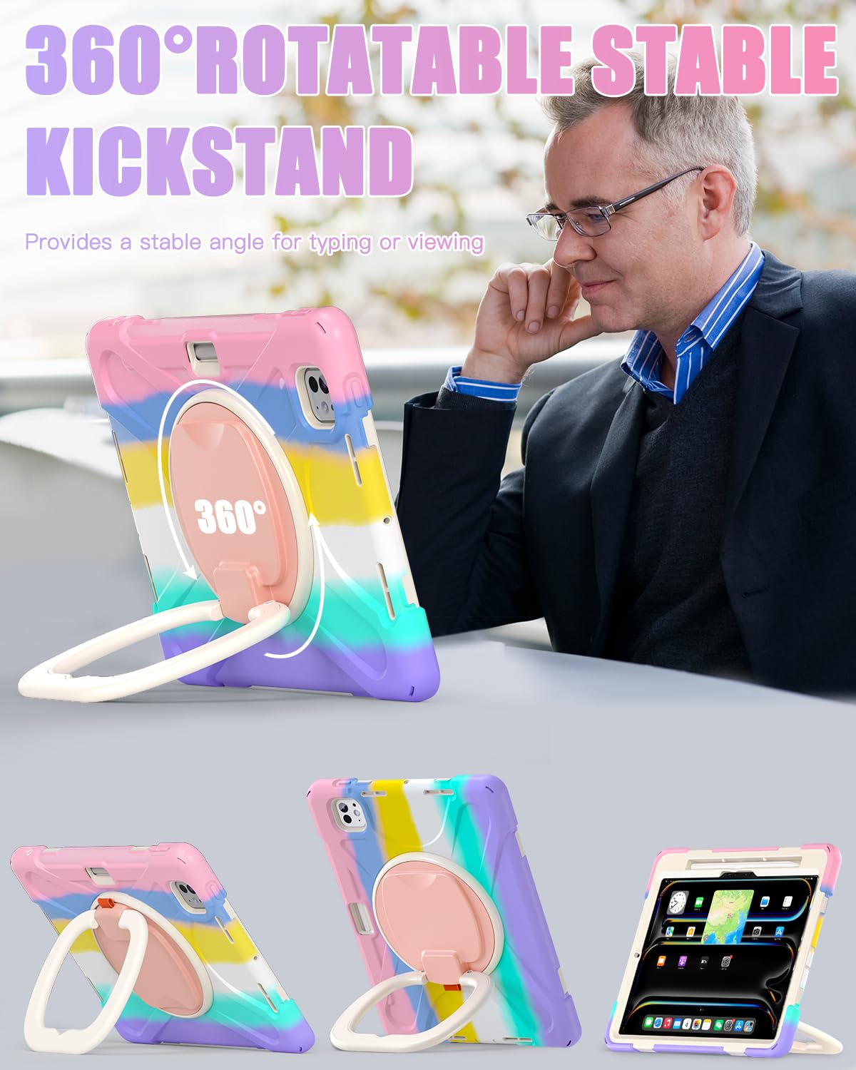 Ipad Pro 11 Inch Case Herize IPad Pro 11 Inch M4 Case 2024 For Kids With Screen Protector Pen Holder Heavy Duty Shockproof Cover W Stand Hand Strap Shoulder Strap For IPad