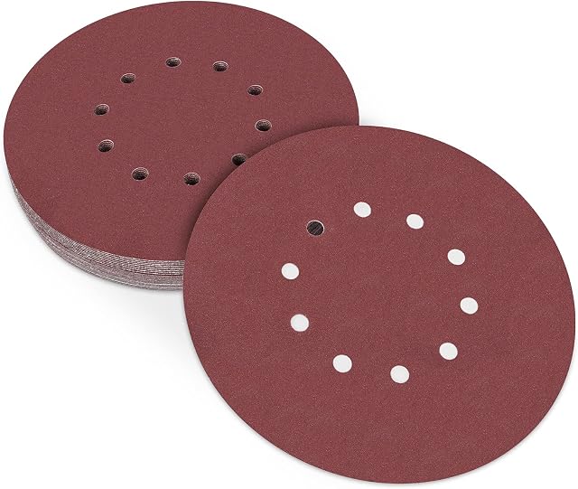 225mm Sander Disc 80 Grit, 25 Pcs 225mm Sander Pads, 9 Inch10 Holes Sanding Discs for Drywall Sander Long Neck Sander