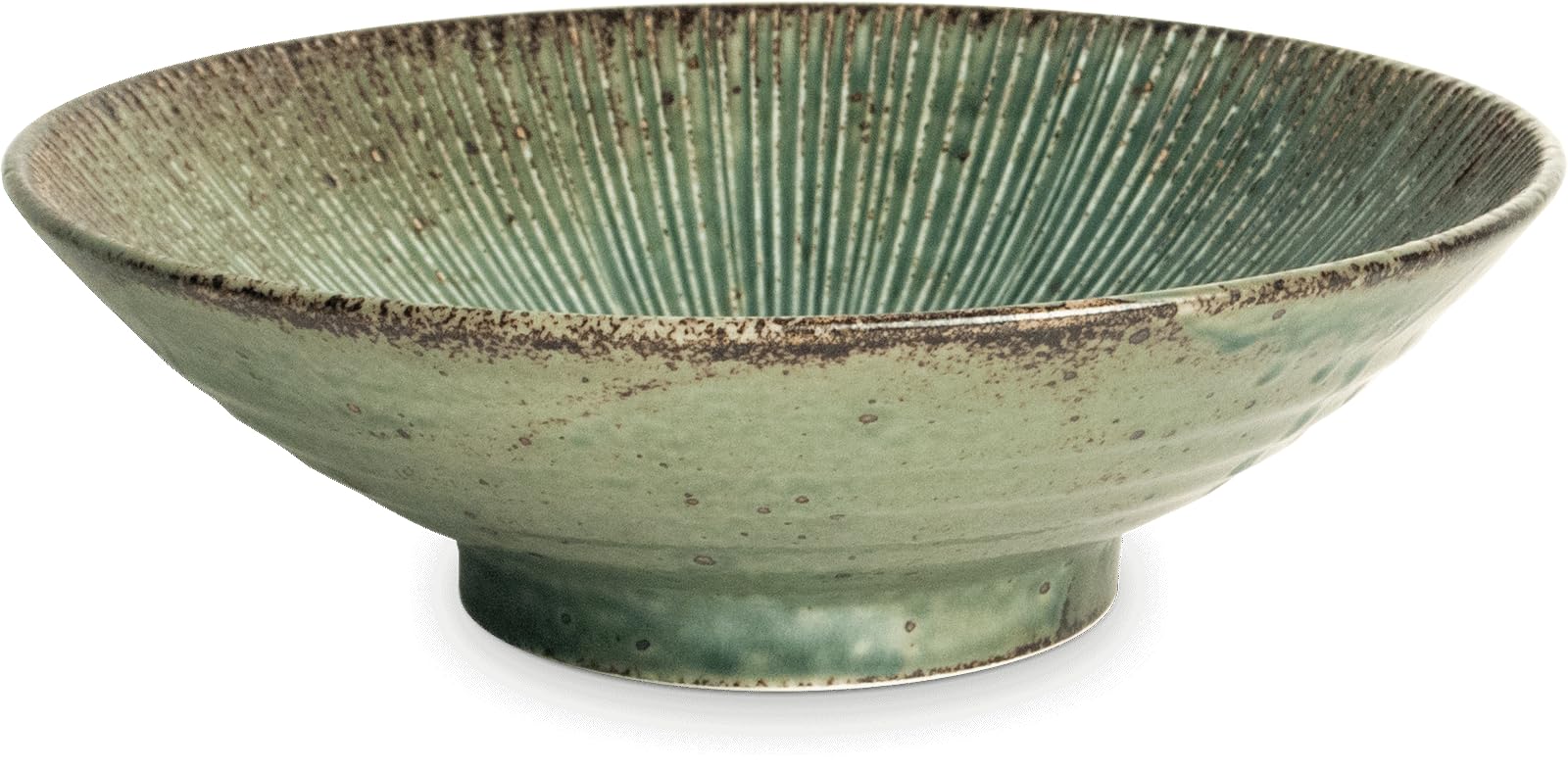 Living with tea - Grand bol en porcelaine japonais vert - Ø24,5 cm - Plat à fruits - Plat de service - Vaisselle japonaise