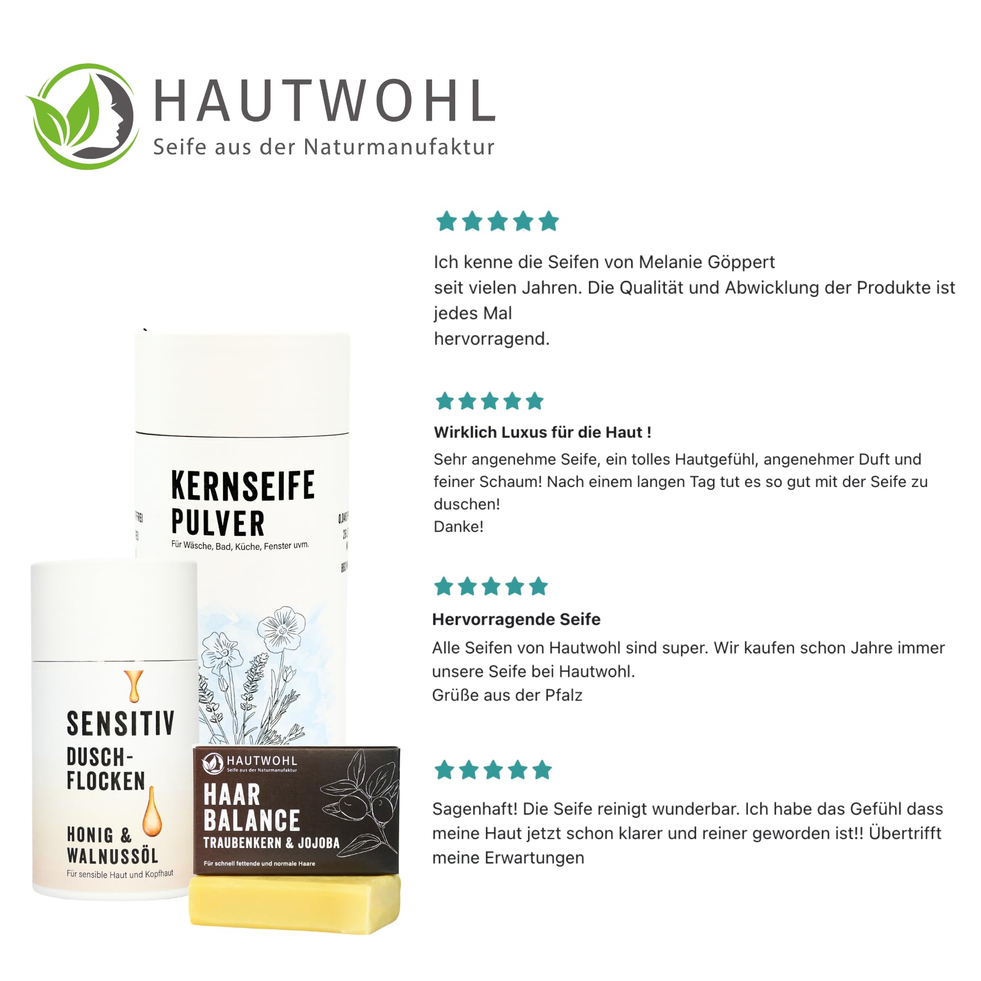 Feste Spülseife für glänzendes Geschirr - Handgemacht in Deutschland, vegan, duftstofffrei, palmölfrei, biologisch abbaubar & plastikfrei