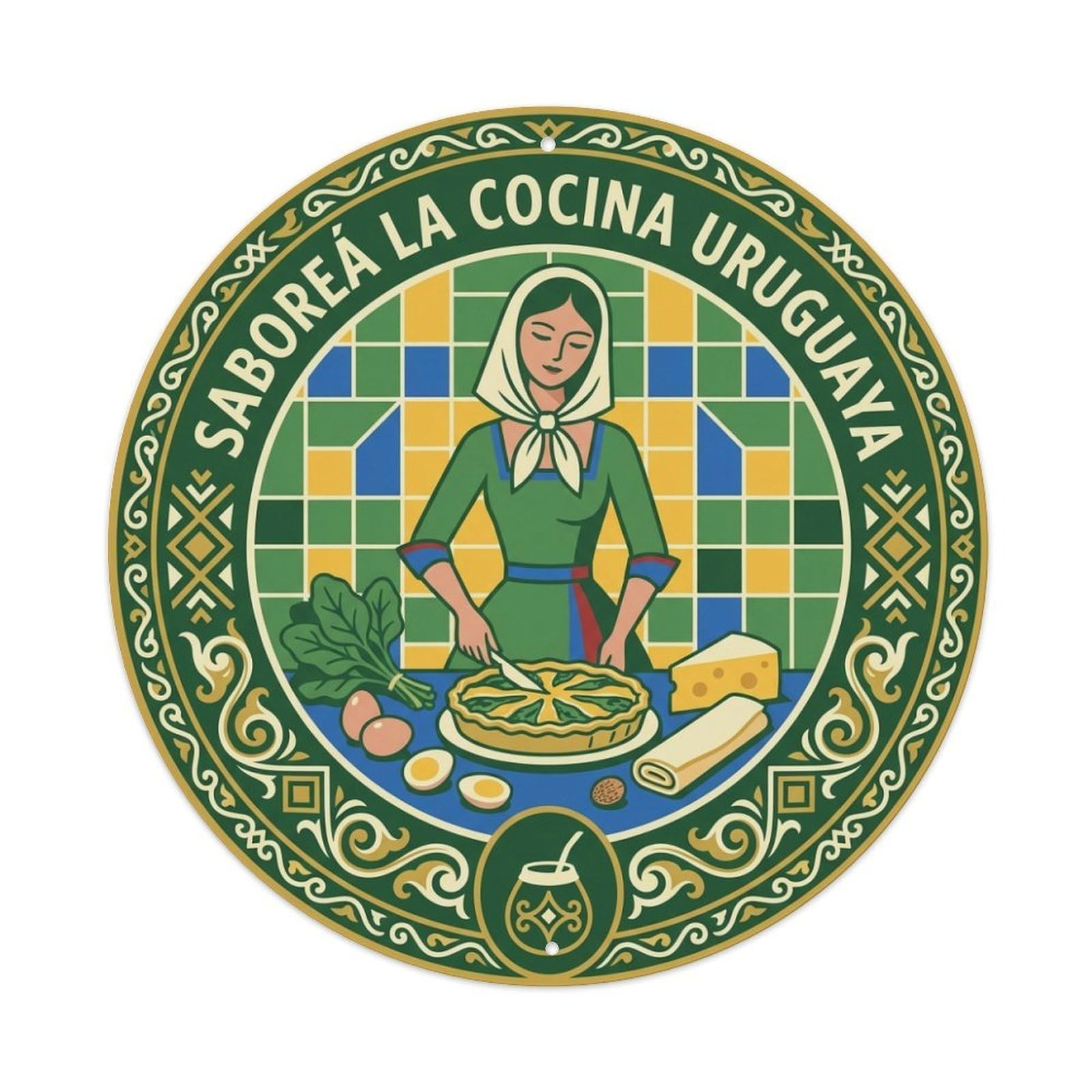 Proud Uruguayan Cuisine Pascualina Pie Baker Metal Tin Sign
