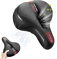 KEMIMOTO Comfortable Bike Saddle with Memory Foam Padding - Padded Bike Seat Cushion for Men Women, Mountain Road Cruiser E-Bikes