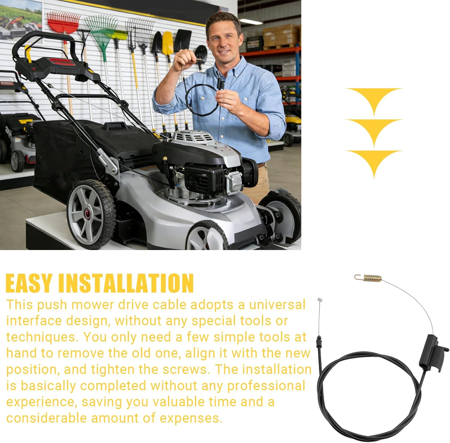 703562 Drive Cable,Mower Drive Cable,Compatible with SP65-550, SP65-625, SP70-675 Self Propelled Walk Behind Mower Fits for Snapper & Briggs and Stratton Lawn Mowers