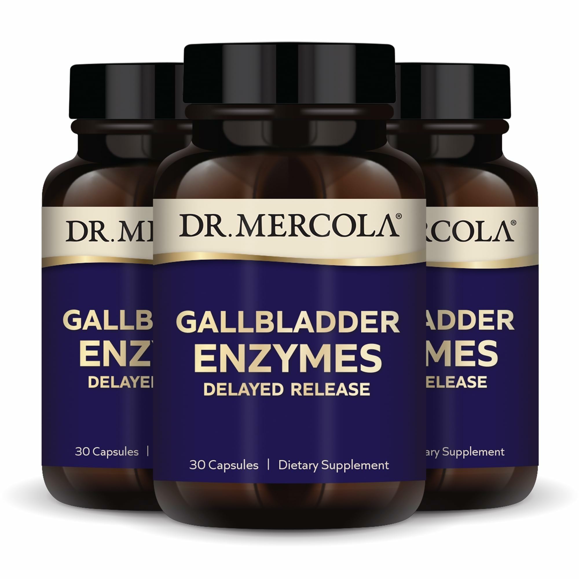 Dr. MercolaGallbladder Enzymes - Gallbladder & Digestive Health Support - Includes Pancreatic Protease, Amylase & Lipase - Non-GMO, Gluten-Free & Soy-Free - 90 Delayed Release Capsules (90 Servings)