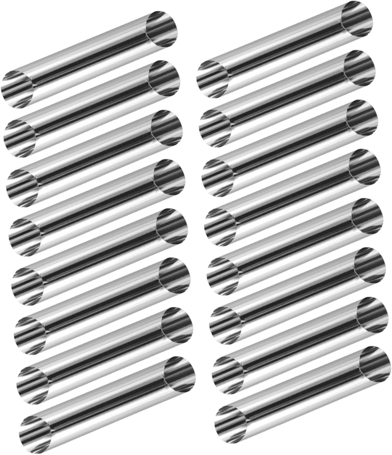 35pcs Cream Horn Molds Stainless Steel Cannoli Forms Tubes Non-stick Baking Molds for Danish Pastry Lady Lock Form Cream Roll Croissant Silver
