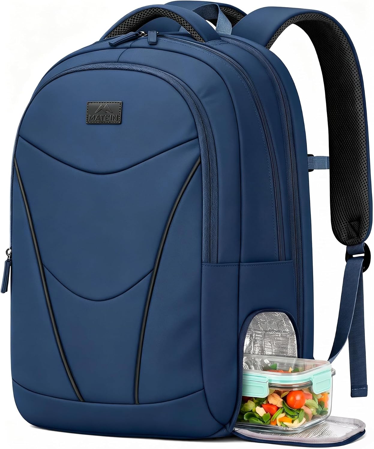 MATEIN HER Navy Blue Backpack, Computer Backpack with Water Bottle Pocket