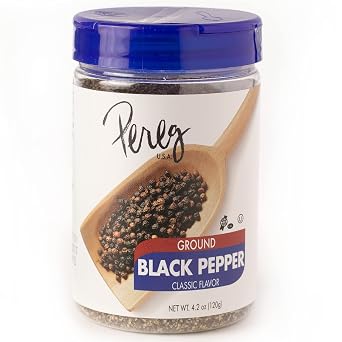 Black Pepper Ground Spices - 4.2 oz - Made with Naturally Harvested Peppers - Strong & Aromatic Taste - Non-GMO & Kosher Certified