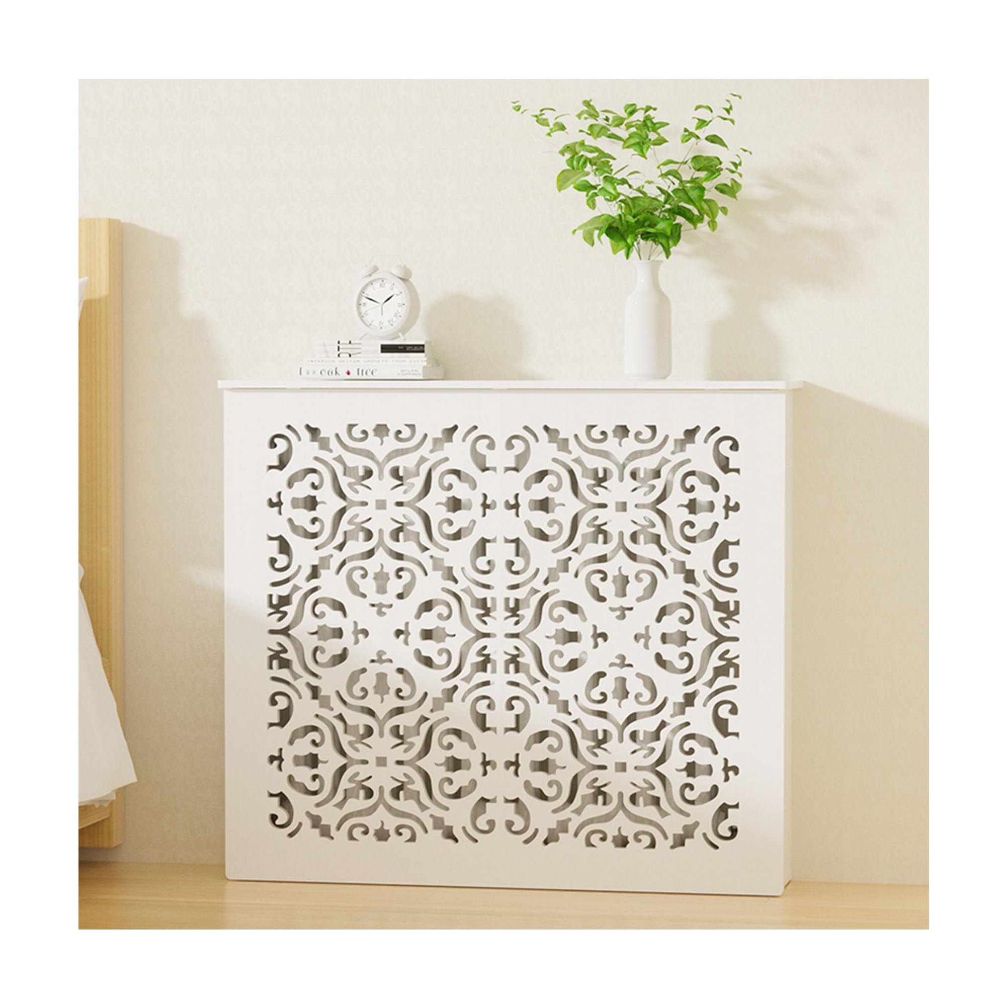 Cubierta de listones para radiador mueble estante madera estufa