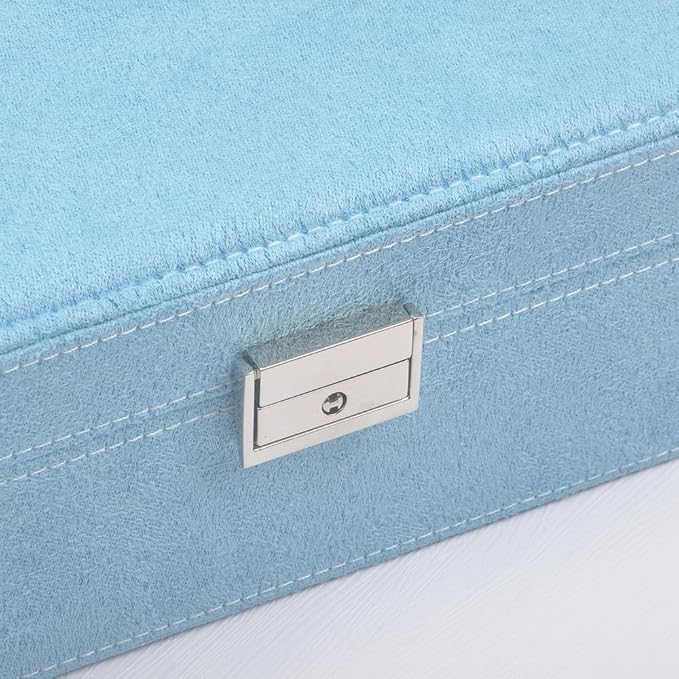 Joyero Organizador con Llave 25x25x8cm Azul miniatura 6