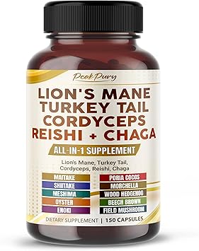 Lions Mane Turkey Tail Cordyceps Reishi Chaga - Overall Wellness Support