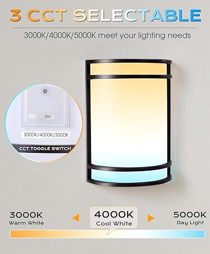 Miniatura 3 de CLOUDY BAY Aplique de pared LED de 3 colores, iluminación de pared, 3000 K4000 K5000 K, lámpara de pared ajustable de temperatura de color, 15 W,