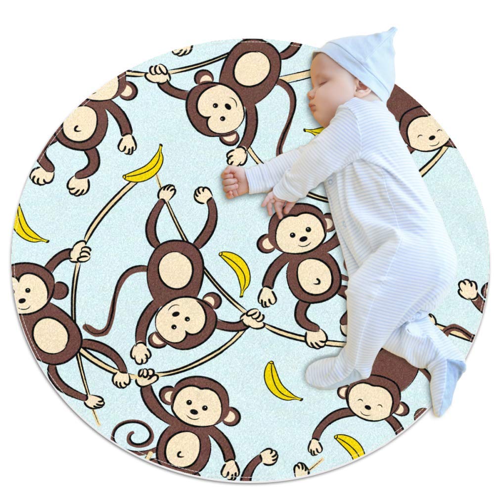 Affenbraune Banane Kindergarten Teppich Runde, weiche, moderne Teppiche