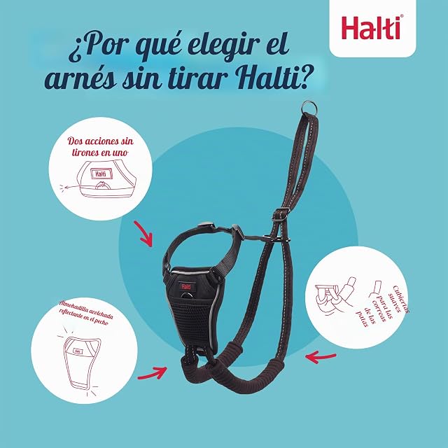 Foto 3 de 8 de Halti 14329W - Arnés antitirones y Correa de Entrenamiento, Evita Que el Perro Tire en los Paseos, Incluye…