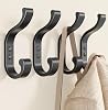 Large Wall Hooks for Hanging Coats - Black Heavy Duty Coat Hooks Wall Mounted, Screw-in Hooks for Towels, Clothes, Backpacks, Bags, Robes, Hats, Keys - Closet and Bathroom Hook Hangers
