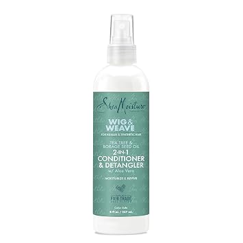 SheaMoisture 2in1 Conditioner and Detangler Leave-In Conditioner for Wig Tea Tree and Borage Seed Oil Paraben Free Conditioner 8 oz