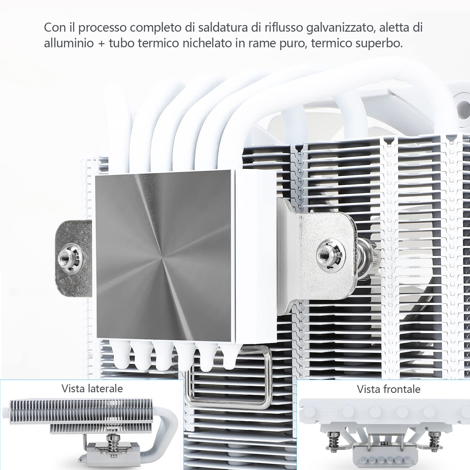TR AXP120-X67 White ARGB Niskoprofilowy wentylator procesora PWM TL-C12015W-S 120 mm, 6 rur cieplnych, wysokość 67 mm, do AMD AM4 AM5/Intel