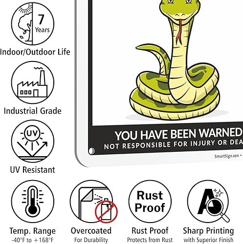 Miniatura 191 de SmartSign Divertido letrero de advertencia con texto en inglés «Beware Of Guinea Pigs – 10 x 7 pulgadas, aluminio laminado libre de óxido de 40 mil