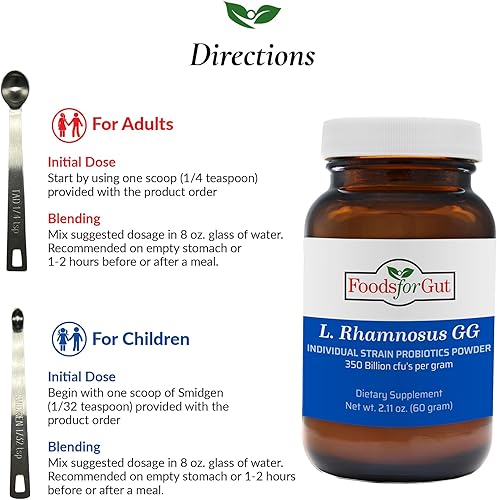Miniatura 5 de Lactobacillus Rhamnosus GG Probiotic Powder 350 mil millones de ufc Fabricado en Estados Unidos Sin aditivos Directo del fabricante Sin