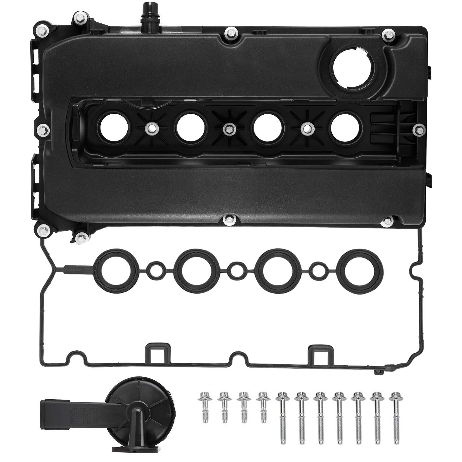 Top10 Racing Engine Valve Cover Kit, with Gasket, Compatible with Chevy Cruze, Sonic, Trax, Aveo, Aveo5, L4 1.6L 1.8L, Replace # 55558673 55564395