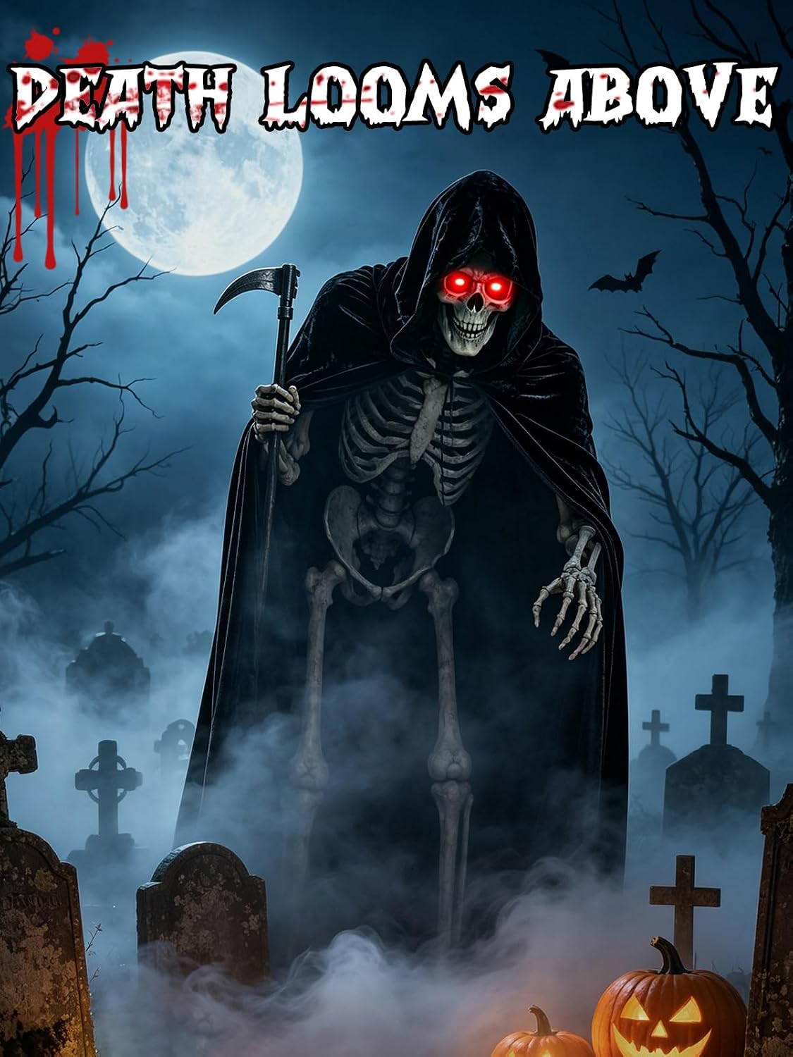 PAMASE Velvet Cloak for 12 Foot Skeleton Halloween Outfits