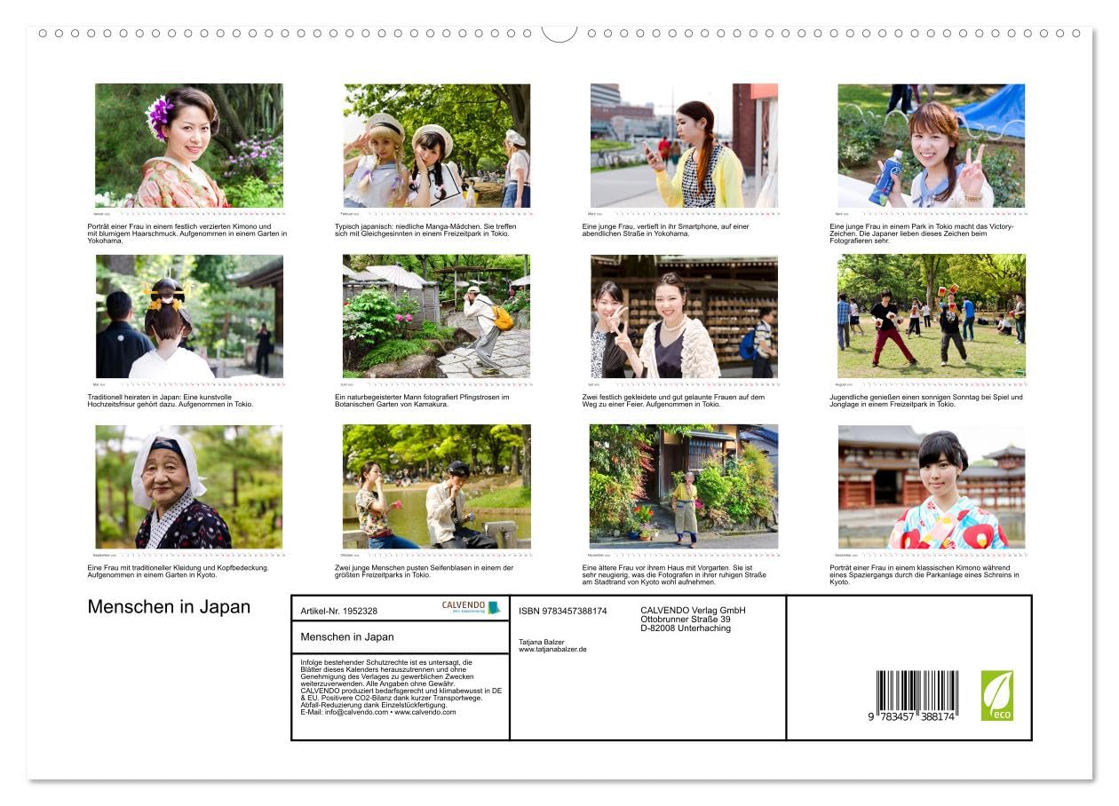 Menschen in Japan (hochwertiger Premium Wandkalender 2026 DIN A2 quer), Kunstdruck in Hochglanz: Streetporträts und Streetfotografie in Kyoto, Kamakura, Yokohama und Tokio (CALVENDO Orte)
