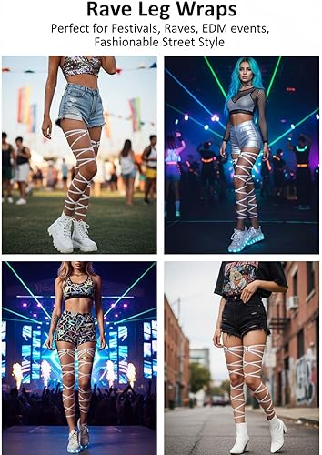 Miniatura 6 de Liguero elástico para rave con anillo tórico, ropa para festivales, conjuntos de lencería para mujeres y niñas (blanco)