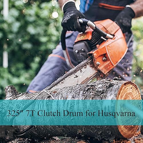 Miniatura 4 de . Tambor de embrague 7T de 325 pulgadas para Husqvarna 340 345 445 450 compatible con motosierra de gas Jonsered 2145 2150 piezas de repuesto con