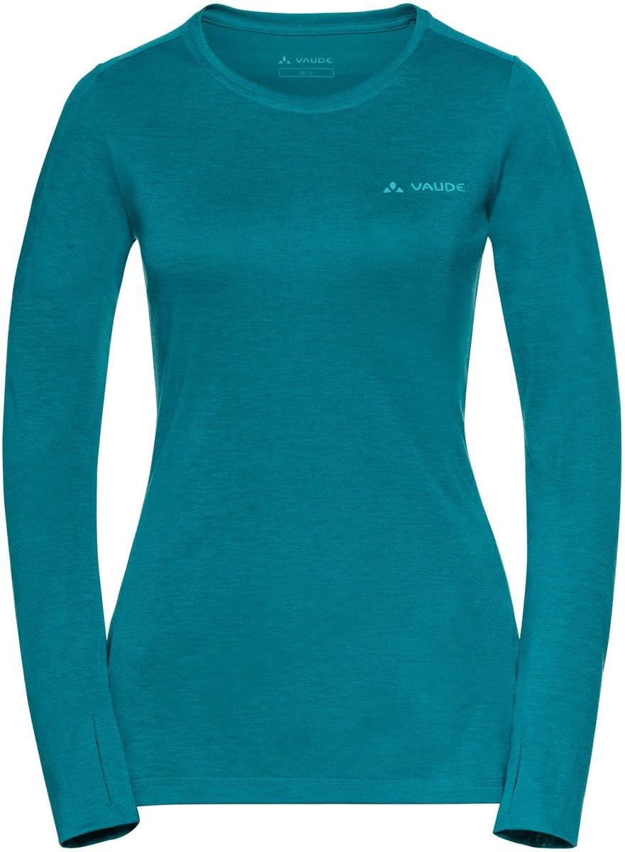 VAUDE Women's Sveits Shirt - Comfortable Long Sleeve Shirt with Merino Wool - Fast Drying, Cooling and Odor Resistant - Perfect for Hiking