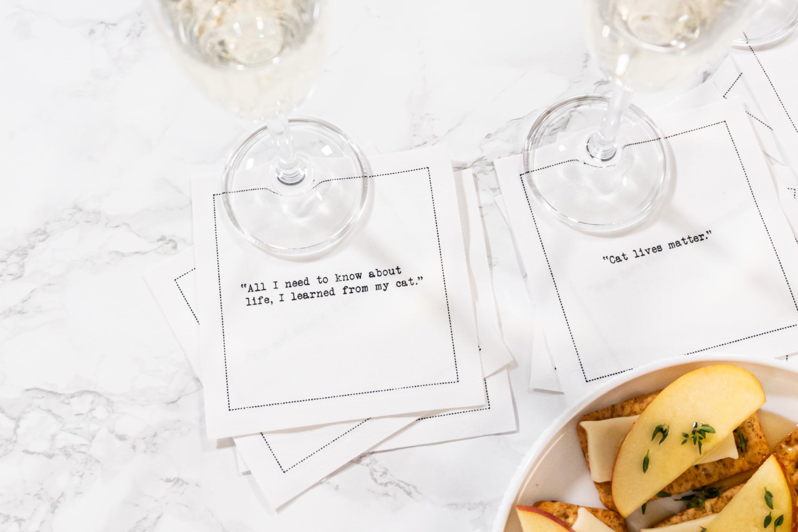 Five Star Napkins Love Quotes, White Cotton Cocktail Napkins, Beverage Napkins, Bar Napkins, Cloth Napkins, Party Napkins, Events, Holidays, Weddings, Birthdays, Disposable, 4.5" X 4.5"- (50x - View #6
