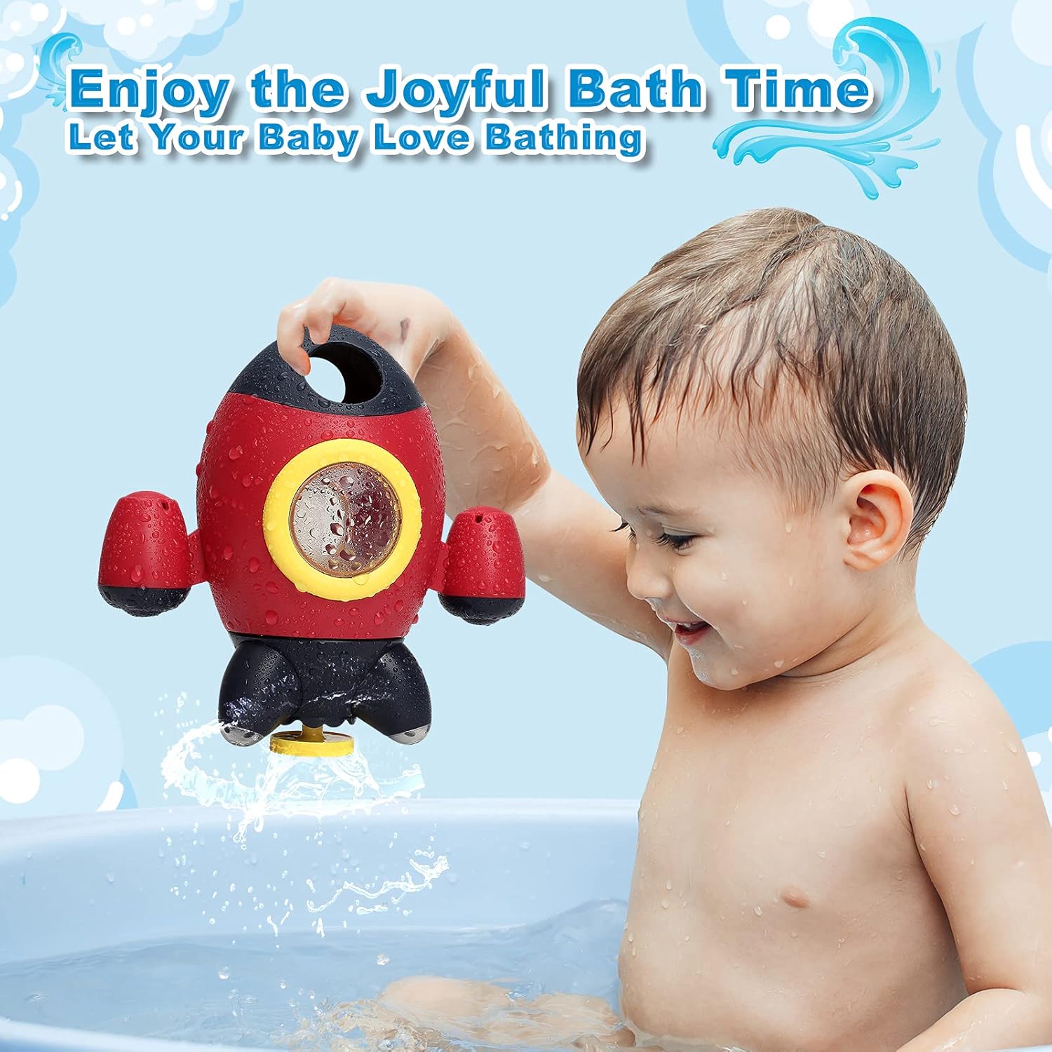 Sitodier Bath Toys | Bath Toys for Toddlers 1-3 Years Old | Space Rocket Spray Water with Rotatable Fountain Shower Bathtub Toys | Baby Shower Bath Toys for Toddlers Boys Girls 1 2 3 4 Years : Toys & Games