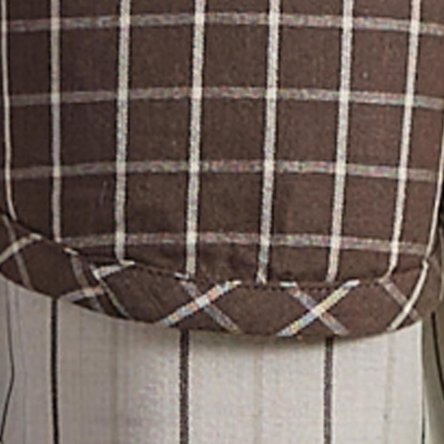 Park Designs Family Lined Layered Valance 72" x 16", Brown Check Short Cafe Valance Curtain, Room Darkening Window Dressing for Traditional Country Decor